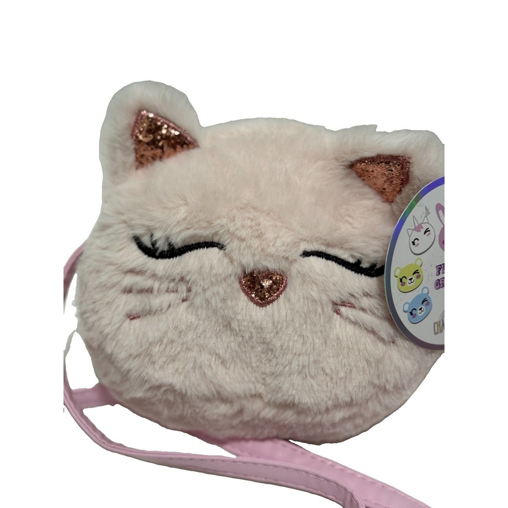 2020 CARTERS GOLD &CREAM-COLOR CAT PURSE ZIPPER CLOSURE PLUSH/STUFFED ANIMAL New